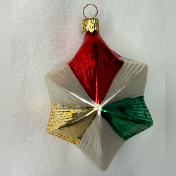 6 Classic Vintage Glass Christmas Ornaments. Possibly made in Poland or Germany - Picture 6 of 8